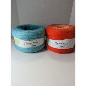 Cotton Kings TWIRLS DELUXE Yarn 100% Cotton Color #41 & 50 - 200 G = 800 M
